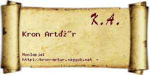 Kron Artúr névjegykártya